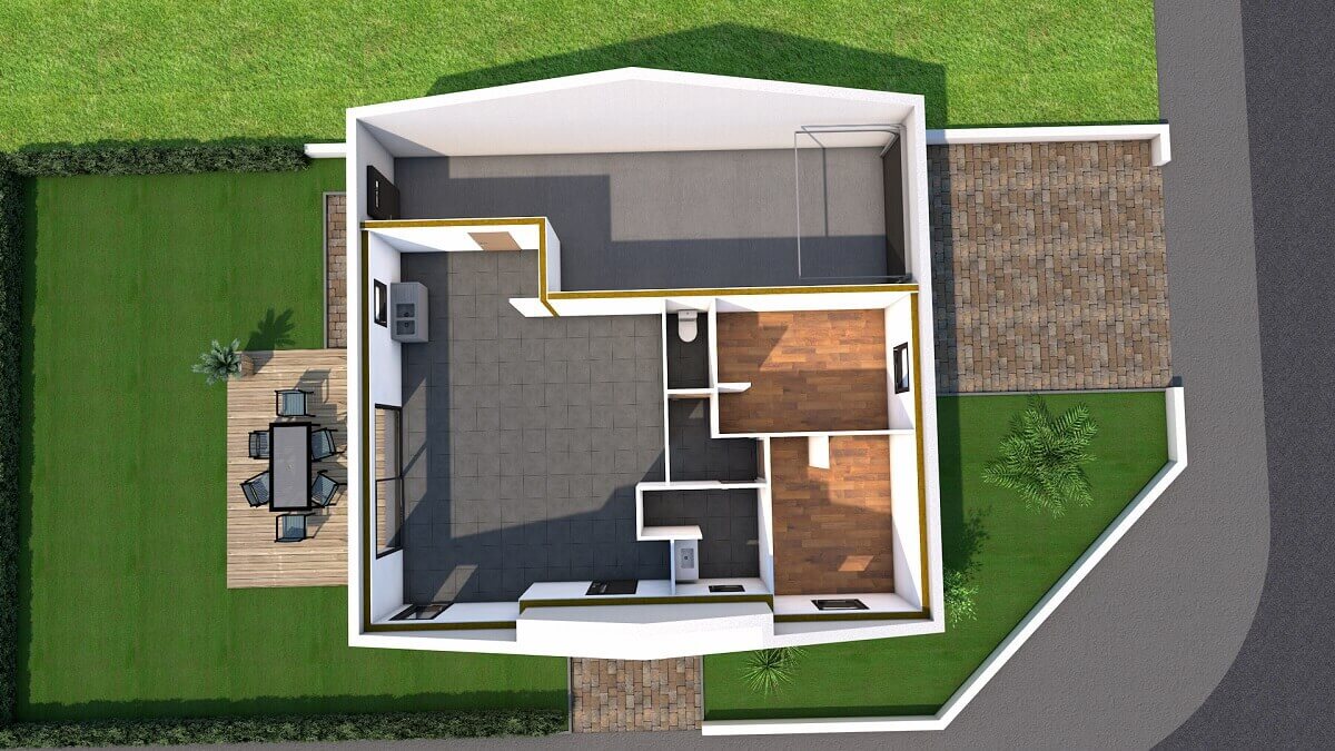 Plan maison individuelle 2 chambres