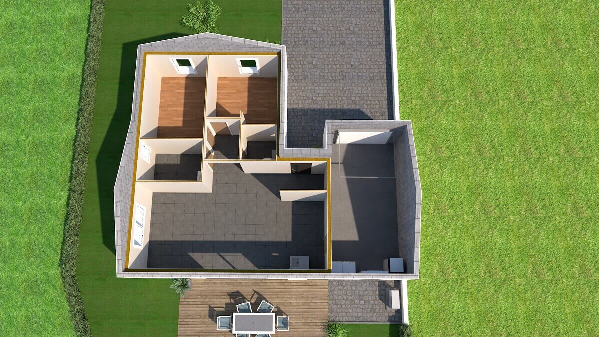 Plan maison individuelle 2 chambres